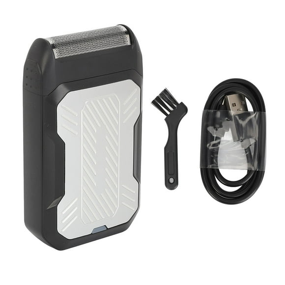 2 In 1 Electronic Foil Beard Trimmer USB Rechargeable Removable Cutter Head Electric Popup Beard Cutter for Bald