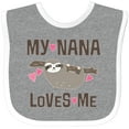 thumbnail image 3 of Inktastic My Nana Loves Me Sloth Girls Baby Bib, 3 of 4