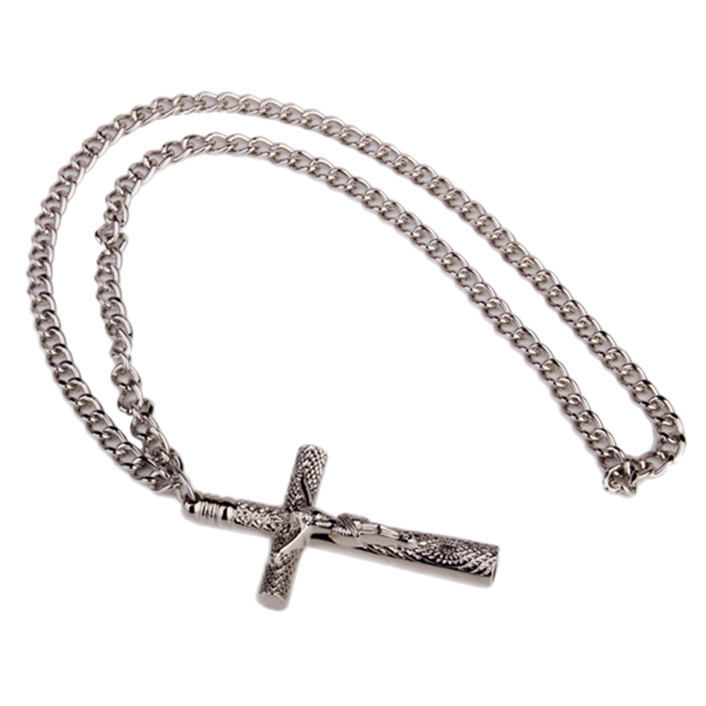 Jesus Crucifix Necklace Cross Drum Key Chain 