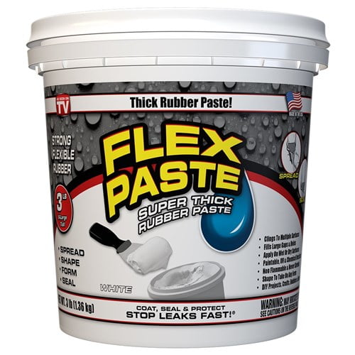 Fast Leak Sealant Flex Paste Rubber Epoxy 3 Pound Tub White Pfswhtr32