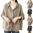 thumbnail image 1 of Tops de verano para mujer,Chaqueta con capucha de color liso para mujer, top informal de manga corta, poliéster, ligera y cómoda, uso diario, sopatenor, 1 of 9