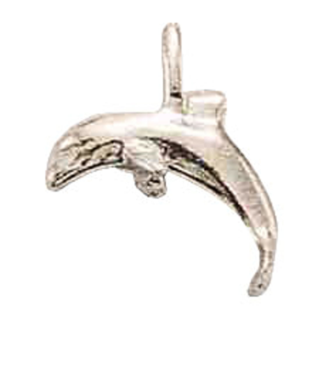 Sterling Silver Womens 1mm Box Chain Small Dolphin Pendant Necklace 