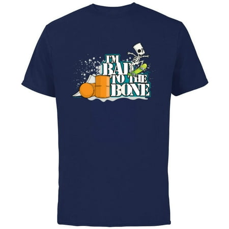 The Simpsons Bart Simpson I’m Bad to the Bone Skateboard – Short Sleeve Cotton T-Shirt for Adults – Customized-Navy
