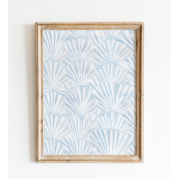 Blue Seashell Poster, Coastal Cowgirl Wall Art, Vintage Coastal Granddaughter Aesthetic, Nautical Dorm Room Poster, Beach House Decor, 16x24 UNFRAMED