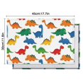 thumbnail image 5 of White Colorful Dinosaurs Pattern Summer Placemats Table Placemats Set Of 6-Linen Kitchen Washable Placemats Table Mats 11.8"x17.7" Non-Slip Heat Resistant, 5 of 5