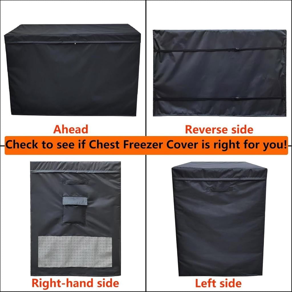 Yihuala Protective Freezer Cover for 14-16 CuFt Chest Freezer with Elastic Bottom Double Zippered and Ventilated Construction