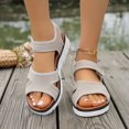 thumbnail image 2 of Rokment Athletic Orthopedic Walking Sandals for Women 2026 Comfortable Breathable Mesh Memory Foam Wedge Heels Arch Support Non Slip Work Summer Shoes Beige Size 6, 2 of 6