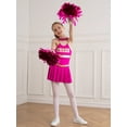 thumbnail image 4 of iiniim Kids Girls Cheerleading Performance Uniform Dance Party Dress with Pom Poms Hot Pink 10, 4 of 7