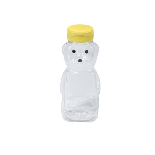 Little Giant Plastic Bear Bottle Honey Squeeze Bottle with Flip-Top Lid 12-Pack