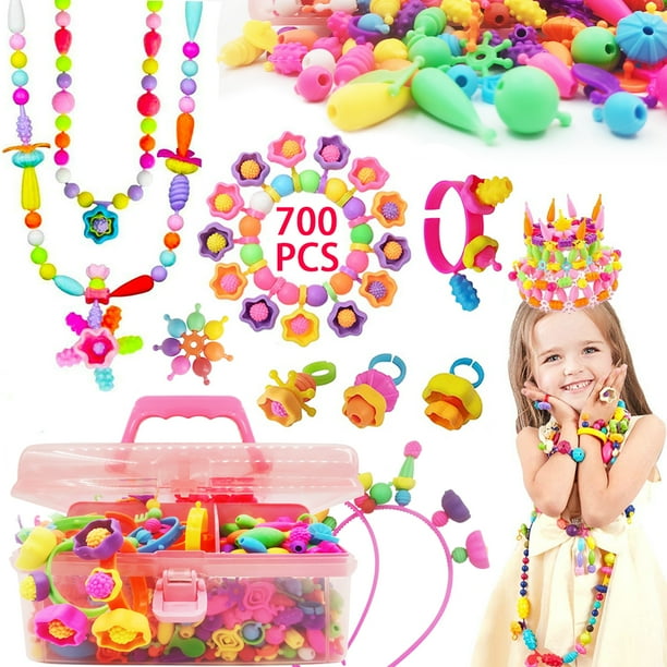 Pop Beads 700 Pcs Jewelry Making Kit DIY Arts And Crafts For Age 3 pop-beads-700-pcs-jewelry-making-kit-diy-arts-and-crafts-for-age-3