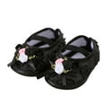 thumbnail image 2 of Infant Shoes Size 0-3 Months Soft Pearl Floral Princess Flats Comfort Lightweight Elastic First Birthday Black Sneakers, 2 of 4