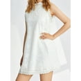 thumbnail image 4 of KelaJuan Women Summer Casual Short Dress Flower Lace Crew Neck Sleeveless Sweet Fashion Mini Dress, 4 of 8
