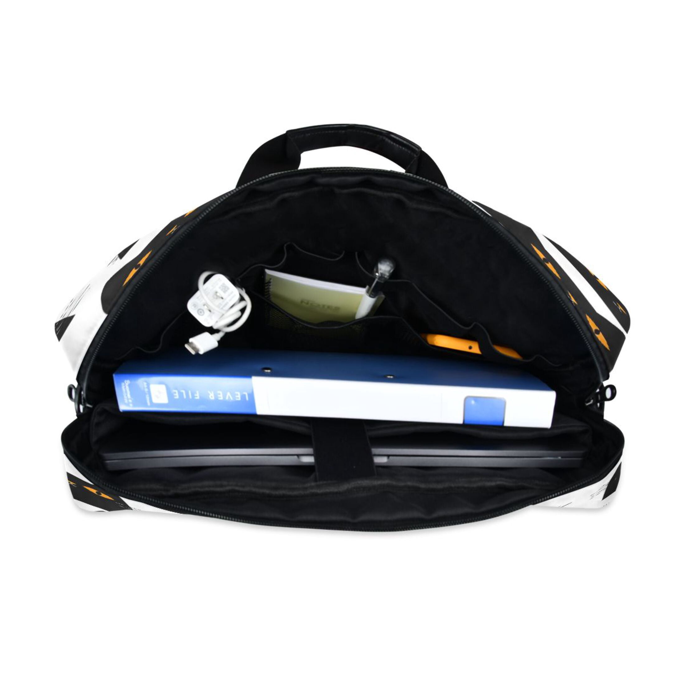 16" Laptop Tote Bag Laptop Sleeve Case Computer Briefcase for Work & Travel Black Cats with Orange Eyes