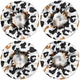 thumbnail image 2 of Shower Caps,White and Orange Of Leopard Print Waterproof Shower Cap for Women 4 Pieces,Double Reusable Hair Cover for Shower PEVA Elastic Stretch Hem, 2 of 7