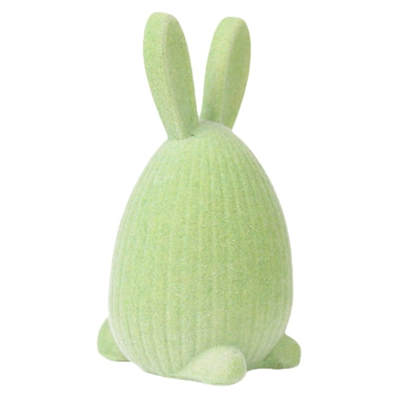 Easter Flocked Bunny Tabletop Decoration, 3.93 inch, Easter Velvet Rabbit Ornaments, Easter Egg Bunnies Decor for Spring Birthday Home Office Farmhouse Holiday Tabletop
