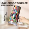 thumbnail image 5 of Double Wall 20oz Geometric Texture Tumbler with Handle, Stainless Steel Insulated Travel Coffee Mug Leak Proof Straw Lid, 5 of 5
