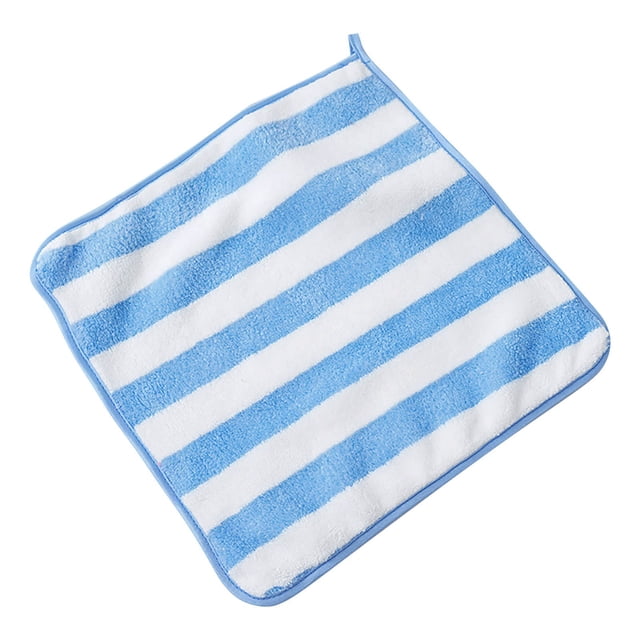 Dish Cloths Microfiber Stripe Dish Towels for Kitchen Super Absorbent Tea Hand Towels Soft Reusable Dish Rags for Cleaning Drying Washing Dishes 1 Pack 12x12 Inch Blue