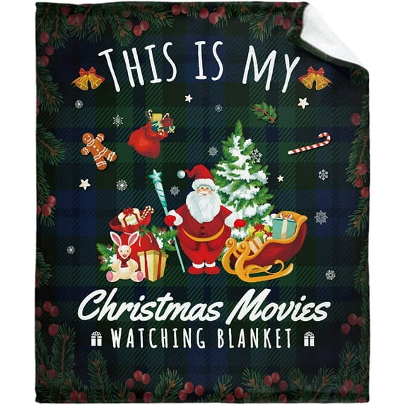 This is My Christmas Movies Watching Blanket Christmas Blanket,Red Throw Blanket for Couch,Weighted Soft Fleece Blanket,Christmas Decorations Pets (40"X30")