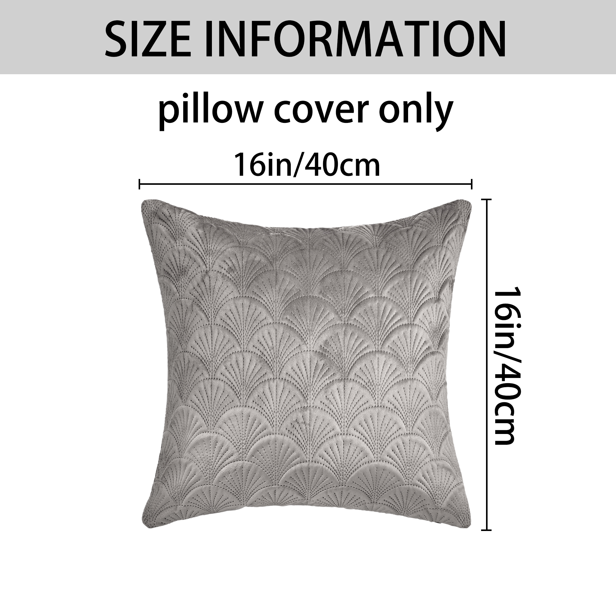 Unique Bargains Pack of 2 Velvet Solid Throw Pillow Covers 16" x 16" Grey