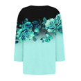 thumbnail image 4 of Fiudx Ofertas de La Semana Blusa de Manga 3/4 a La Moda para Mujer, Camiseta Estampada, Top Informal, 4 of 5