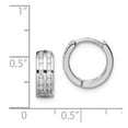 thumbnail image 2 of FB Jewels Sterling Silver Polished Rhodium-plated Hinged Hoop Earrings, 2 of 2