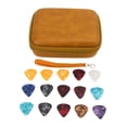 thumbnail image 1 of Guitar Pick Bag Set, Large Space Guitar Pick Holder Case Scratch Resistant EVA And Cloth  For Storage Yellow With Strap, 1 of 8