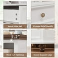 thumbnail image 6 of 24" Wide Farmhouse Nightstand with Charging Station, End Table with 2 Drawers, White Wood Dresser for Bedroom Cabinet, Bed Side Table Chest of Drawers, Night Stand for Living Room, Closet, 6 of 7
