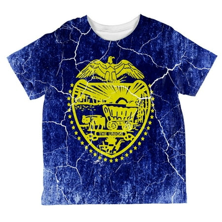 

Oregon Vintage Distressed State Flag All Over Toddler T Shirt Multi 6T
