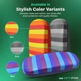 thumbnail image 6 of OPTIPAK Hard Shell Glasses Case – Medium Striped Deluxe Eyeglass Case with Microfiber Cleaning Cloth – Protective Glasses Holder for Men & Women (Pack of 3), 6 of 7