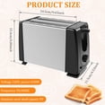 thumbnail image 2 of NUAHRHY 2 Slice Toaster Compact 2 Slots Toaster with 6 Browning Levels and Pause Button Stainless Steel Breakfast Toaster Multifunction Toaster for Toast Crumpets Small Breads, 2 of 7
