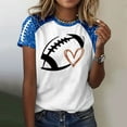 thumbnail image 2 of Womens Sequin Football Shirts 2025 Game Day Funny Graphic Short Sleeved Tops Summer Trendy Casual Pullover Tee Blouses, 2 of 5