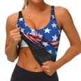 thumbnail image 3 of KLL Shark With USA Flag for Workout Tank Tops for Women,U Back Fitness Top Built in Shelf Bras Padded Fit for Yoga Gym-Medium, 3 of 8