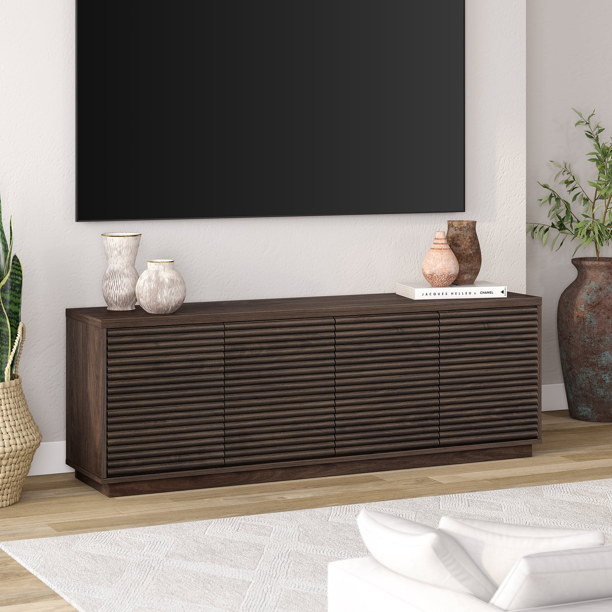 Tullis Rectangular TV Stand for TV's up to 78" in Alder Brown