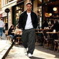 thumbnail image 5 of Leidass Men's Baggy Sweatpants Fleece Wide Leg Lounge Sweat Pants Drawstring Waist Jogging Pants with Pockets Dark Gray 2XL, 5 of 7