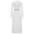 thumbnail image 6 of iiniim Girls Long Sleeve Liturgical Praise Gown Color Block Lyrical Dance Dress Festivals White 14, 6 of 7