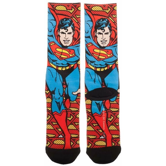 DC Comics Justice League Superman Retro Sublimated Mens Crew Socks