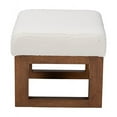 thumbnail image 4 of Baxton Studio Yashiya Mid-Century Modern Off-White Boucle Upholstered and Walnut Brown Finished Wood Ottoman Footstool, 4 of 6