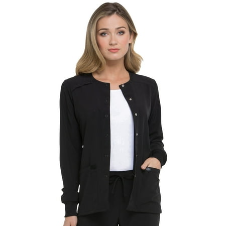 Dickies EDS Essentials Warm Up Scrubs Jacket for Women Snap Front DK305