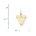 thumbnail image 4 of 14k Yellow Gold Small Block Letter V Initial Charm Pendant, 4 of 4