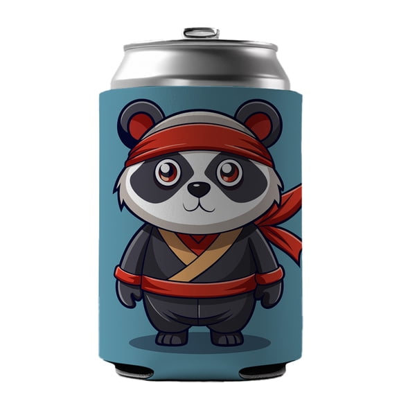 Panda Ninja Drink Beer Soda Insulated Sleeve Holder Can Cooler Hugger