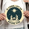 thumbnail image 5 of 1pc 7.87x7.87 Inch Aluminum Rustic Circular Wall Art Sign with Nativity Scene "O Come Let Us Adore Him" Quote - Christmas Holiday Home Decor for Farmhouse, Porch, Bedroom, 5 of 6