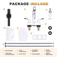 thumbnail image 6 of Wowow 4 in. Centerset Double Handle High Arc Bathroom Faucet with Pop Up Drain in Polished Chrome, 6 of 6