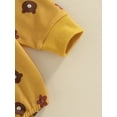 thumbnail image 6 of Qmyliery Newborn Girls Long Sleeve Rompers, Cartoon Bear Flower Printed Doll Collar Ruffles Decor Bodysuit, Casual Sweet Playsuit, 6 of 9