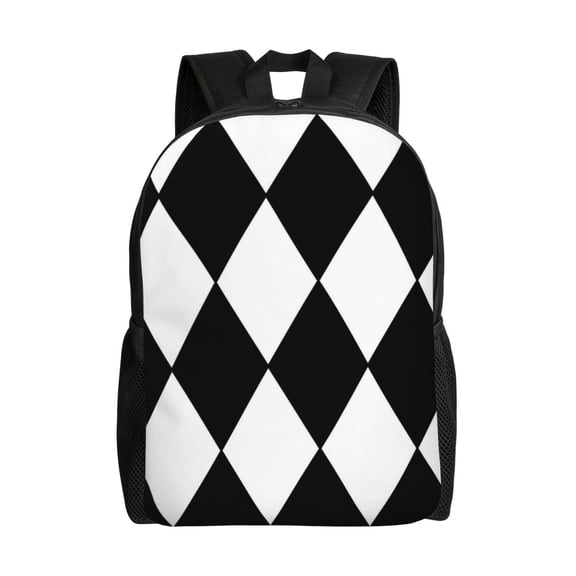 Women Men Harlequin Backpack Lightweight Rucksack Casual Daypack For Laptop Trave