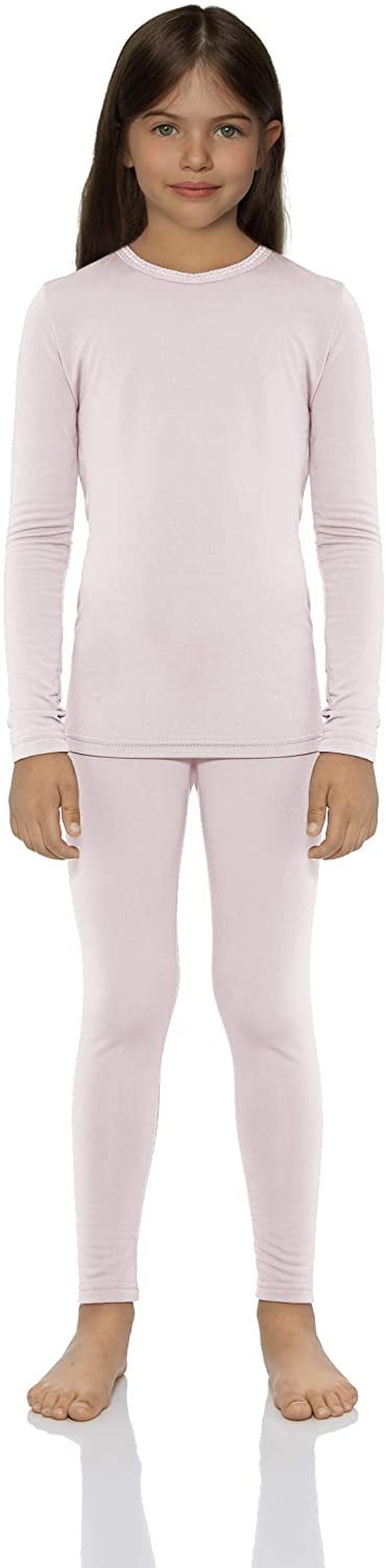 Rocky Thermal Underwear for Girls Cotton Knit Thermals Kids Base Layer Long John Pajamas Set