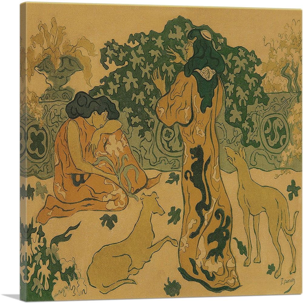ARTCANVAS Les Princesses a la Terrasse 1894 Canvas Art Print by Paul Ranson - Size: 26" x 26" (0.75" Deep)