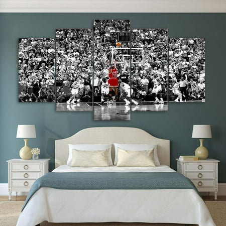 Epikkanvas Empowered Living 5pcs Framed, Michael Jordan Queen Bed Set