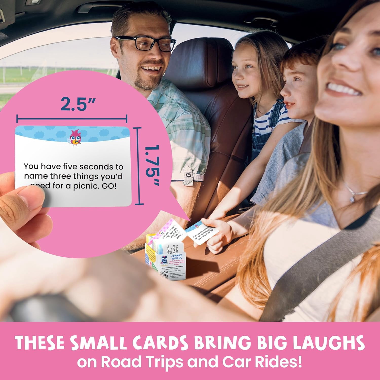 400 Silly, Interactive Conversation Cards for Kids Ages 6-11 – Connect with Activities and Questions – 2.5" x 1.75"