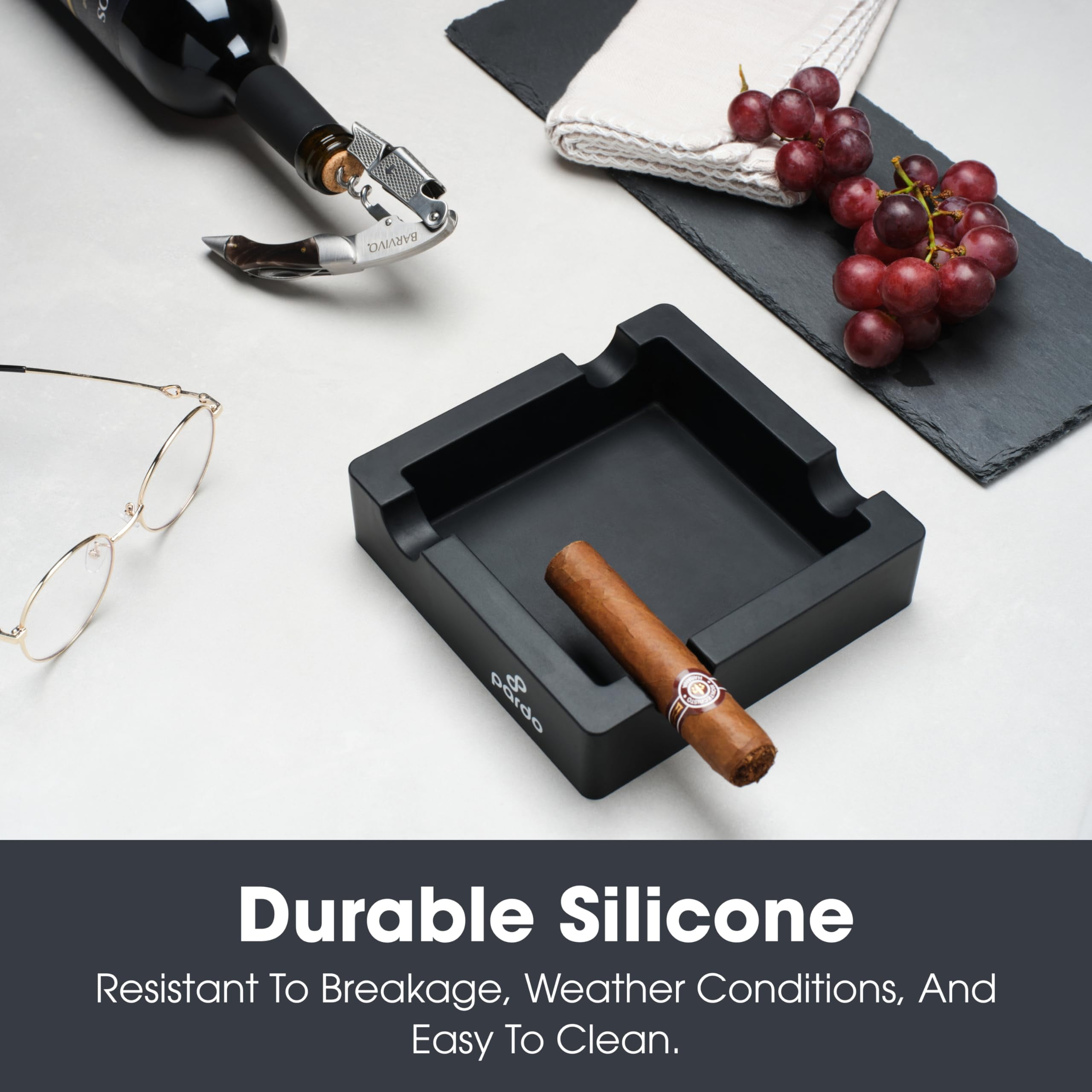 Ashtrays 2 Pack, Large Glass Ashtray For Cigarette - View #4