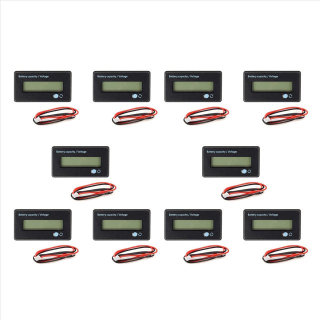 10X Medidor de Batería Monitor de Voltaje de Capacidad de Batería, DC 12/24/36/48/60/72 / 84V Indicador de Medidor de Voltaje de Capacidad de Batería